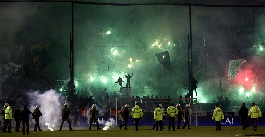 Greek Soccer League Game Postponed After Fan Riot