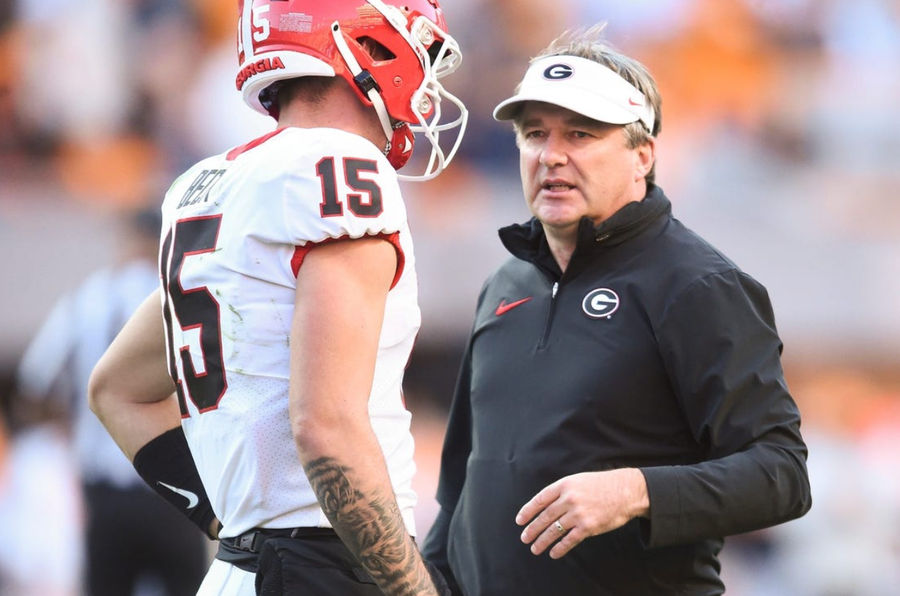 Carson Baker is the quarterback for the Georgia Bulldogs. Photo USA TODAY Sports Photos