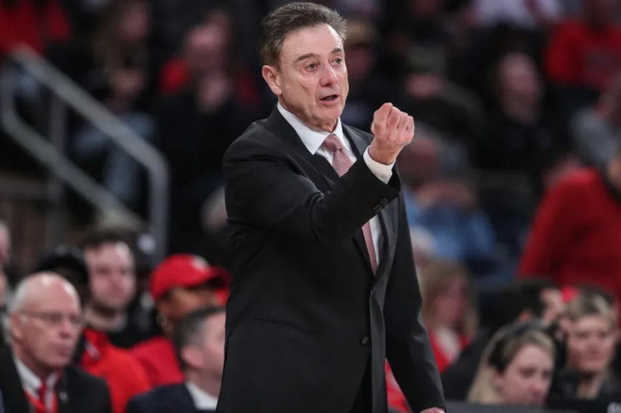 Feb 23, 2025; New York, New York, USA; St. John's Red Storm head coach Rick Pitino signals in the second half against the Connecticut Huskies at Madison Square Garden. Mandatory Credit: Wendell Cruz-Imagn Images