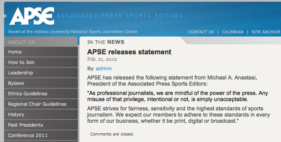 The Associated Press Sports Editors Are Against Something