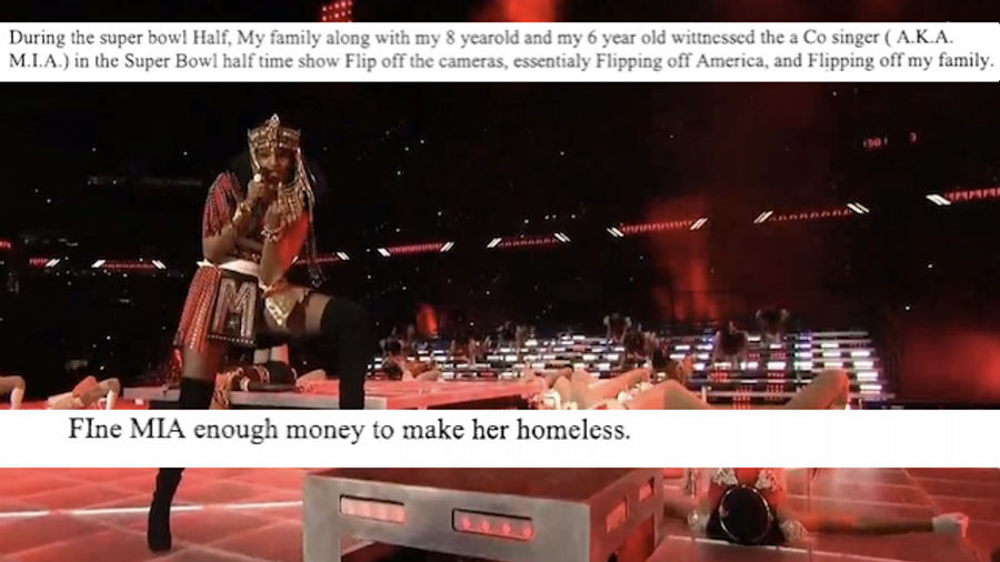 Here Are Some Angry Letters People Sent To The FCC After M.I.A. Flipped Off The Super Bowl