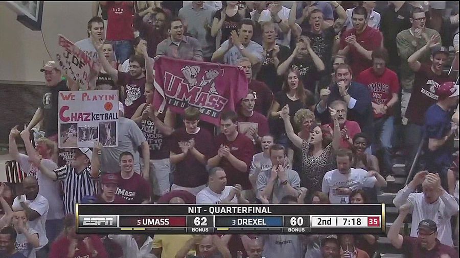 UMass Fans Celebrate NIT Road Win At Drexel With Middle Fingers, Surprise No One