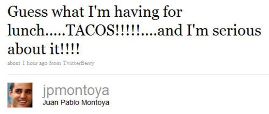 Seriously, Juan Pablo Montoya Can't Get Enough Tacos