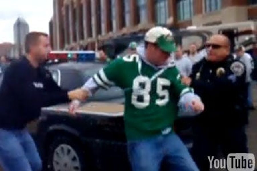 Angry Indy Cops vs. Drunk Jets Fan: The Video