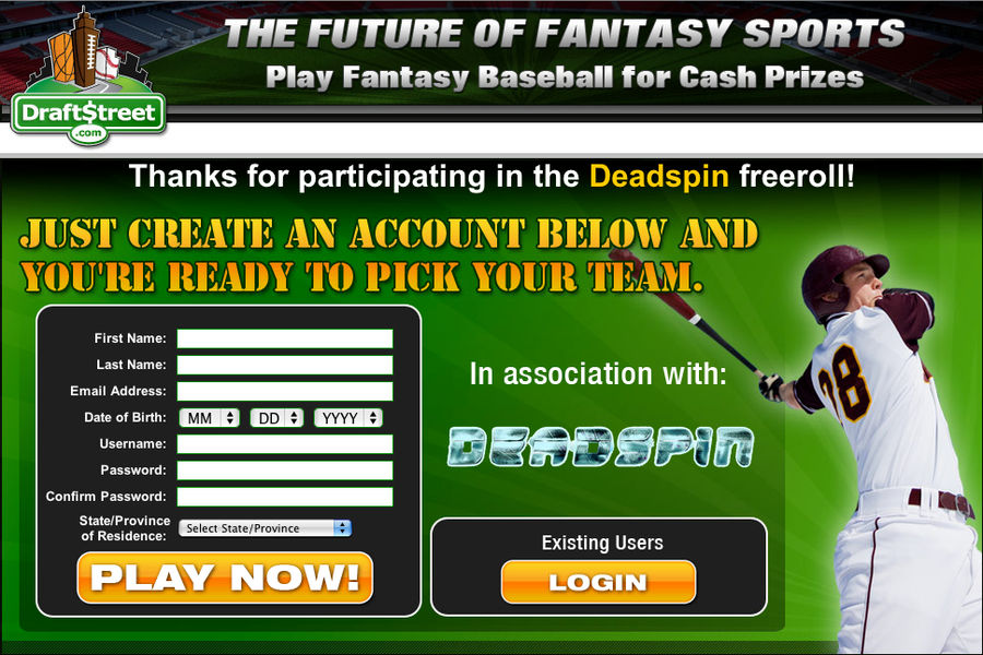 Play the Free Draftstreet Baseball Contest Tonight and Win Up To $500