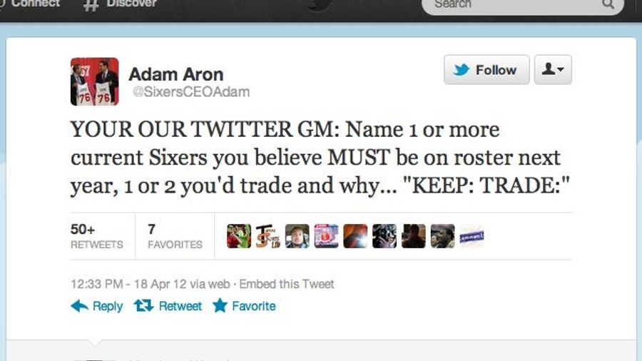 76ers CEO Invites Fans To Be "Our Twitter GM," Uses Poor Grammar
