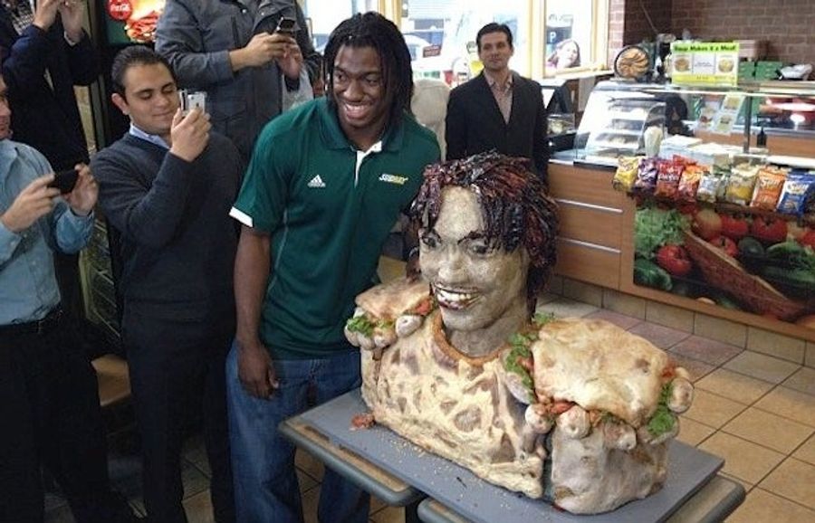 Here's A Horrifying Robert Griffin III Sculpture Made Out Of Subway Sandwiches
