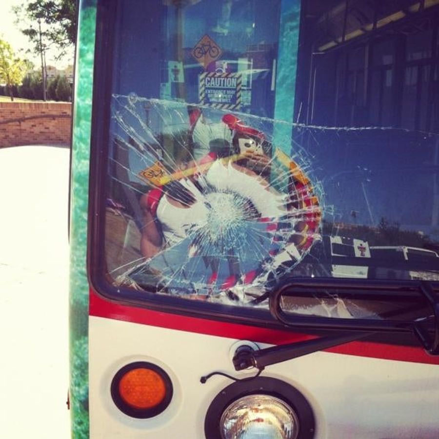 Texas Tech Football Player On Scooter Collides With Bus; Bus Gets The Worst Of It