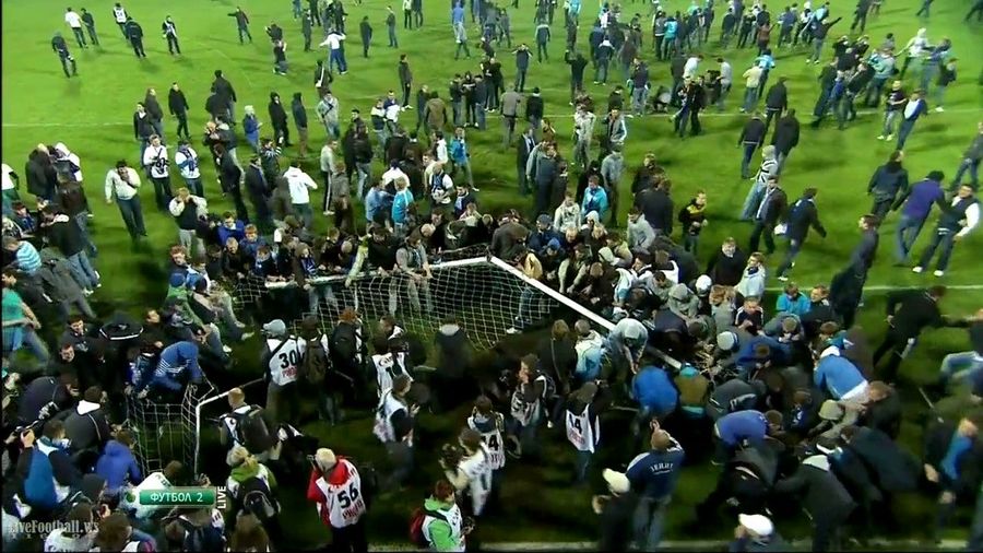 They Tear Down Goalposts In Soccer, Too