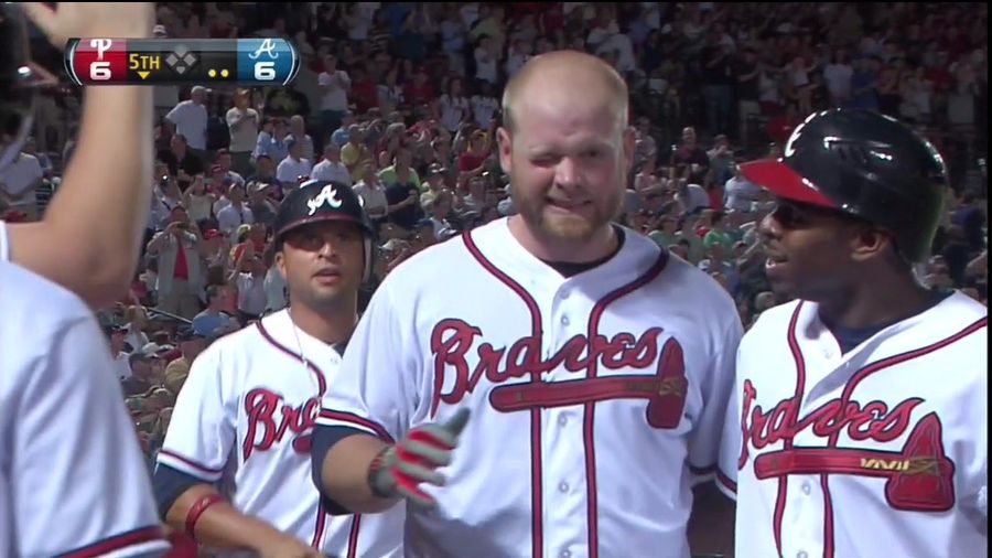 Brian McCann Hit A Grand Slam Off Roy Halladay, Got Bopped In The Face By A Teammate As Reward