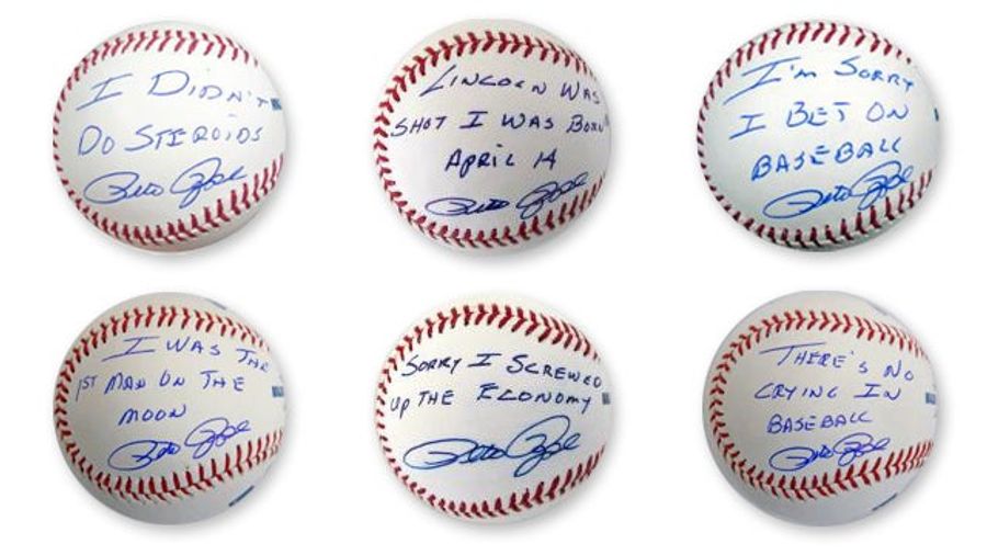 "I Was The First Man On The Moon": Pete Rose Still Lying About Things On Autographed Baseballs