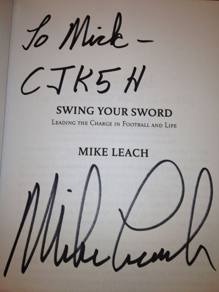 Mike Leach Appears To Have Autographed A Copy Of His Book With A &quot;Craig James Killed Five Hookers&quot; Reference