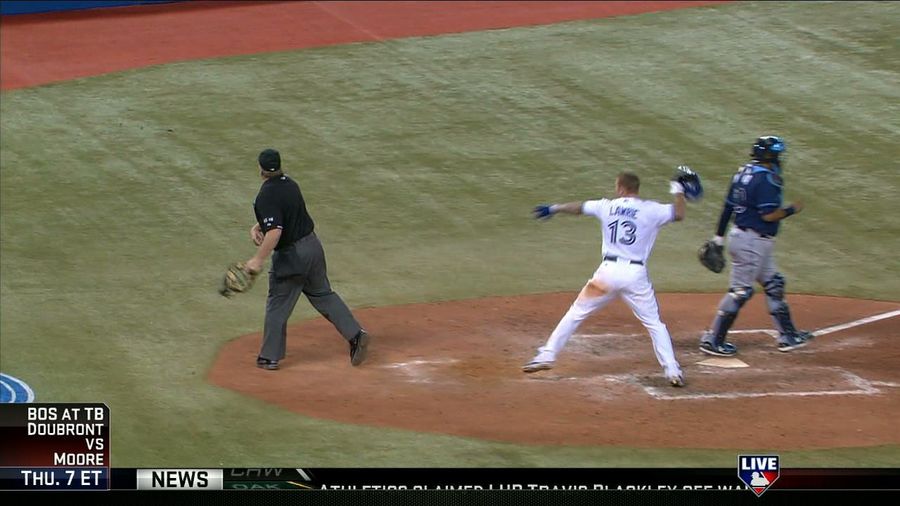 Umpire Bill Miller Has Bad Night, Gets Hit First By Brett Lawrie's Helmet And Then A Blue Jays Fan's Beer
