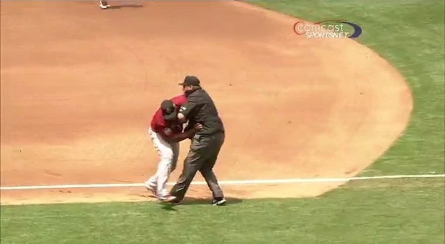Carlos Lee Couldn&#39;t Get To The Ball, So He Tackled An Umpire Instead