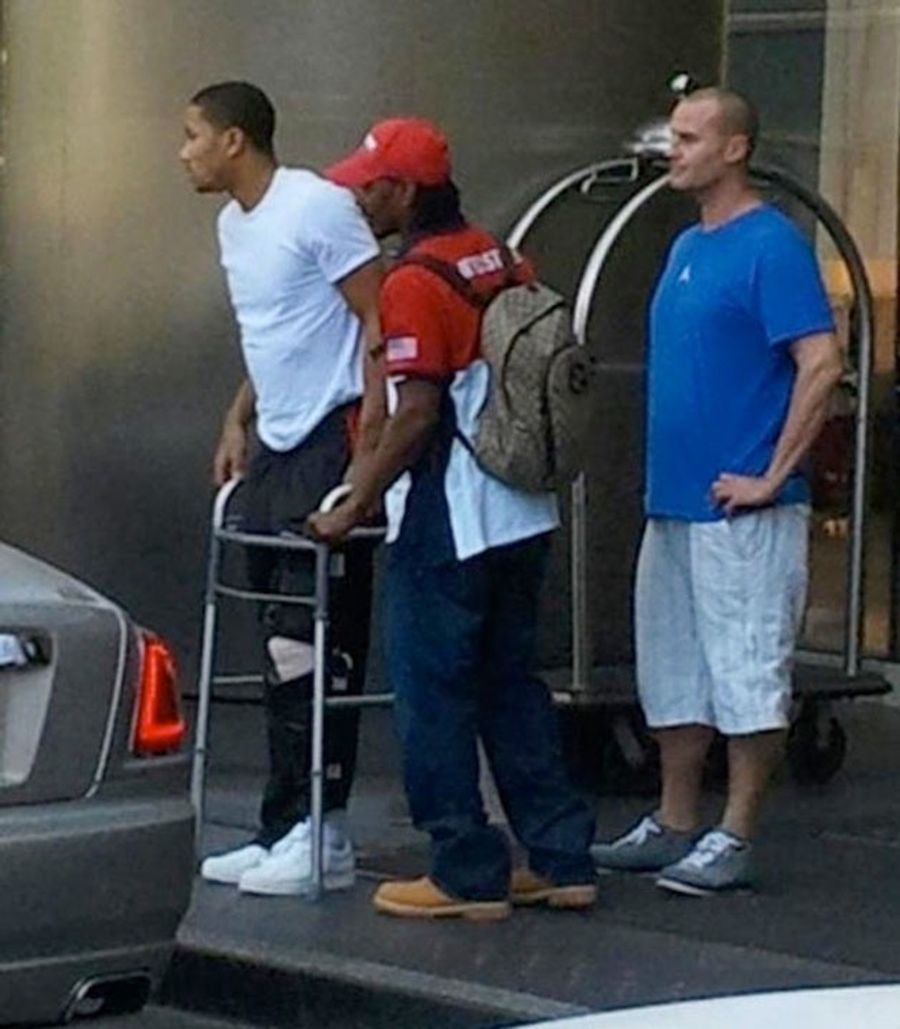 Derrick Rose Is Now Getting Around With A Walker