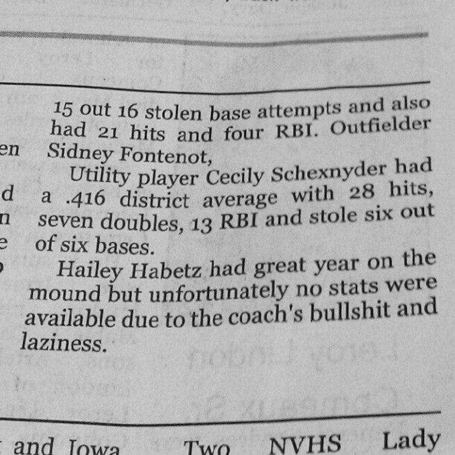 Newspaper Reporter Fired For Leaving In Bit About "Coach's Bullshit And Laziness"