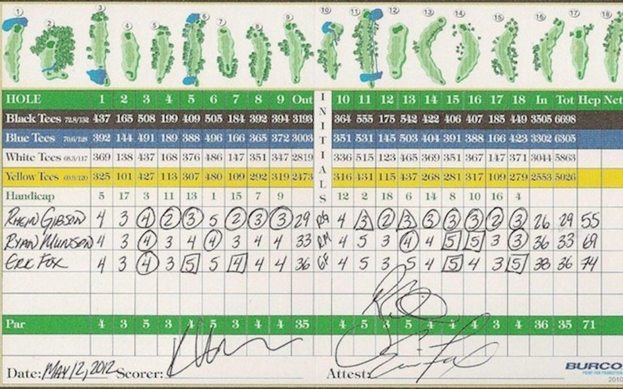 This Is The Scorecard For What's Believed To Be The Lowest Round Of Golf Ever Played