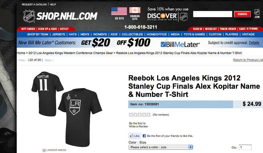 Today In Getting To Know The Kings: Reebok Offers An "Alex Kopitar" Shirt