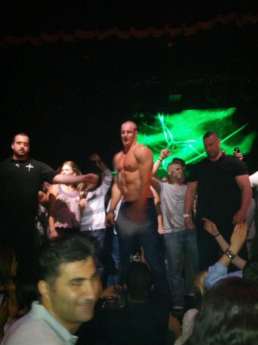 Rob Gronkowski Attends Charity Event, Removes Shirt, (Maybe) Pours Drink On Woman [UPDATED]
