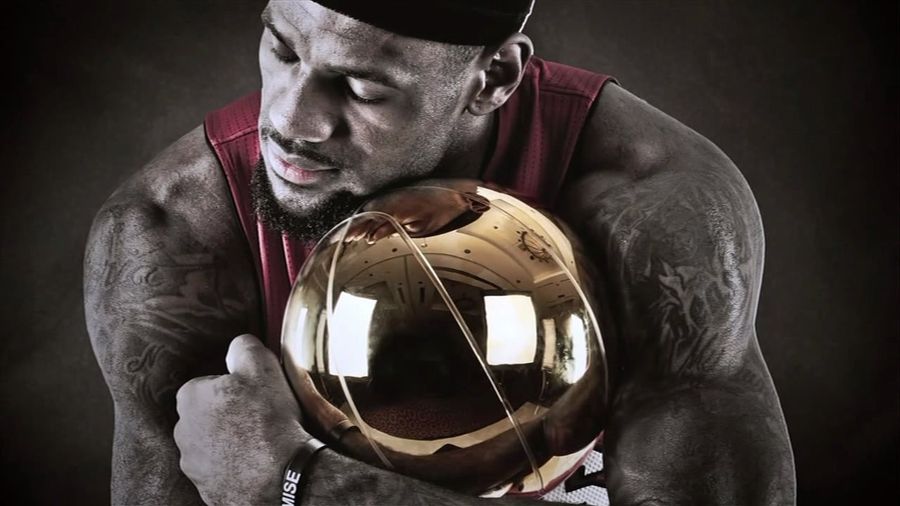 LeBron James Cuddled The Larry O'Brien Trophy Like It Was One Of His Children