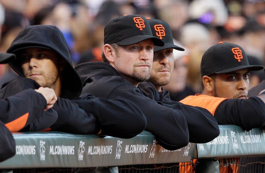 Aubrey Huff Hurt Himself Celebrating Matt Cain&#39;s Perfect Game