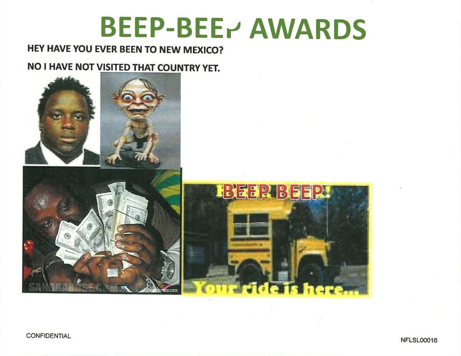 The Beep-Beep Awards, And Nine Other Bizarre Slides From Gregg Williams's Slideshows