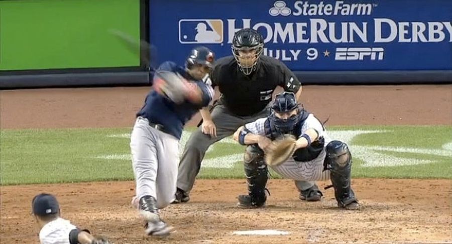 Indians Catcher Carlos Santana Fouls Pitch Off Foot, Recovers, Promptly Does It Again