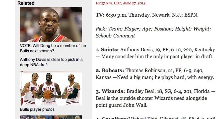 The First Pick In Tonight's NBA Draft Goes To ... The New Orleans Saints, According To Newspaper