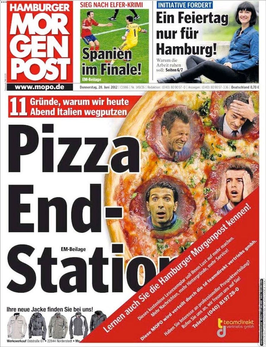 German Newspaper Has Brilliantly Lowbrow Front Page Ahead Of Italy Match