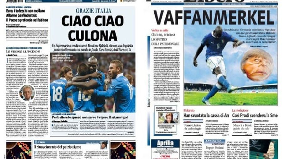 Italy Beats Germany In Soccer, Vulgar Newspaper Headlines