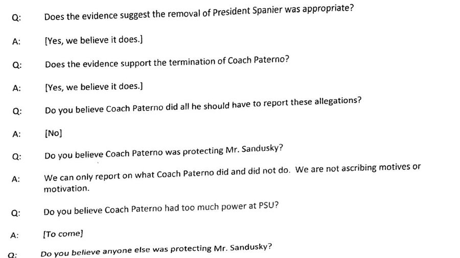 The Freeh Report Will Conclude Paterno's Firing Was Warranted, According To These Preparation Documents