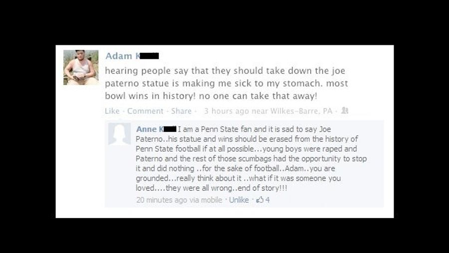 In-Denial Paterno Fan Gets Facebook Smackdown From His Mother