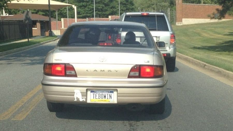 Just Some Dudes In A Toyota Camry With A &quot;TEBOWIN&quot; License Plate