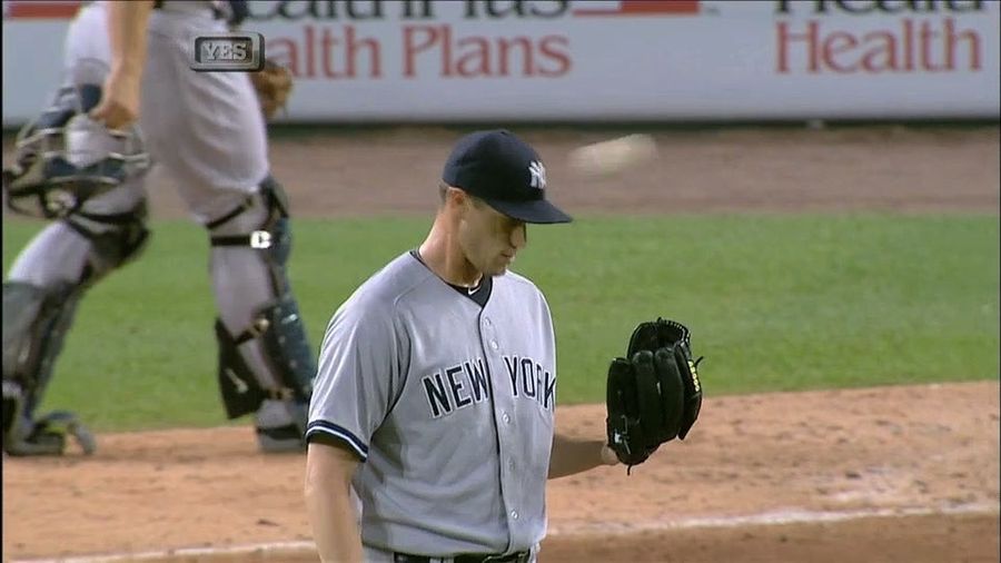 Eric Chavez Hit His Own Pitcher In The Head With A Throw