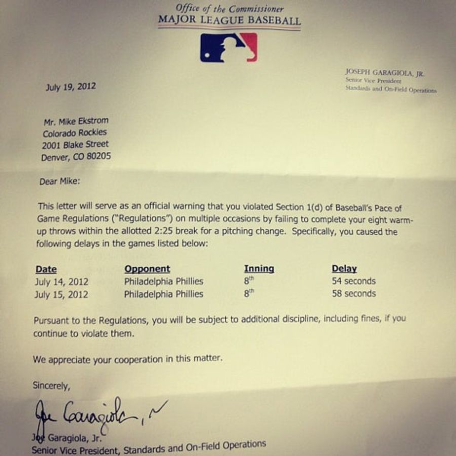 MLB Speeds Up Games By Sending Strongly Worded Letters To Slow Pitchers