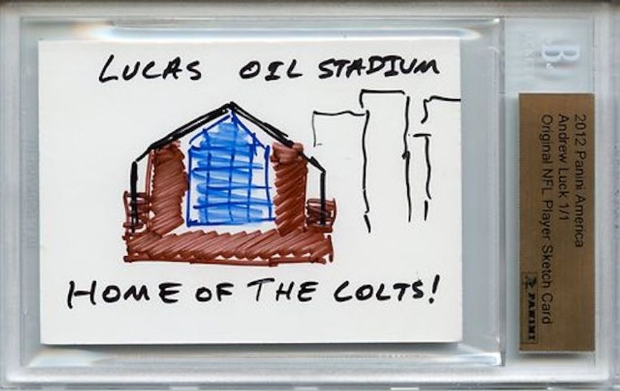 Andrew Luck Made A Shitty Doodle of Lucas Oil Stadium And It Sold For $1500 On Ebay