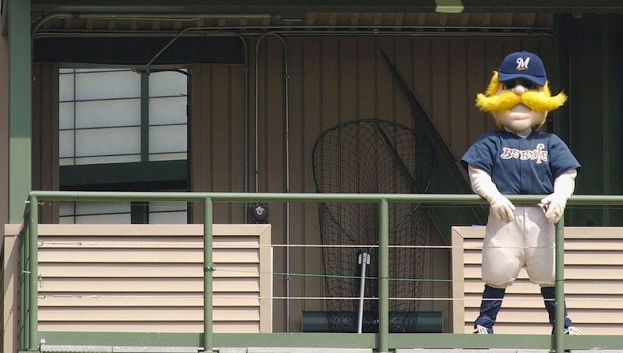 Bernie Brewer Wished Randy Wolf A Happy Birthday Right Before Milwaukee Released Him