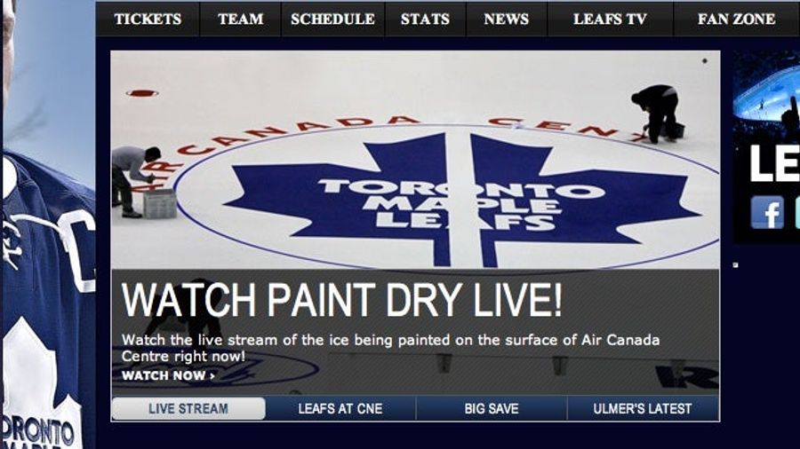 The Toronto Maple Leafs Are Encouraging Their Own Fans To "Watch Paint Dry Live!"