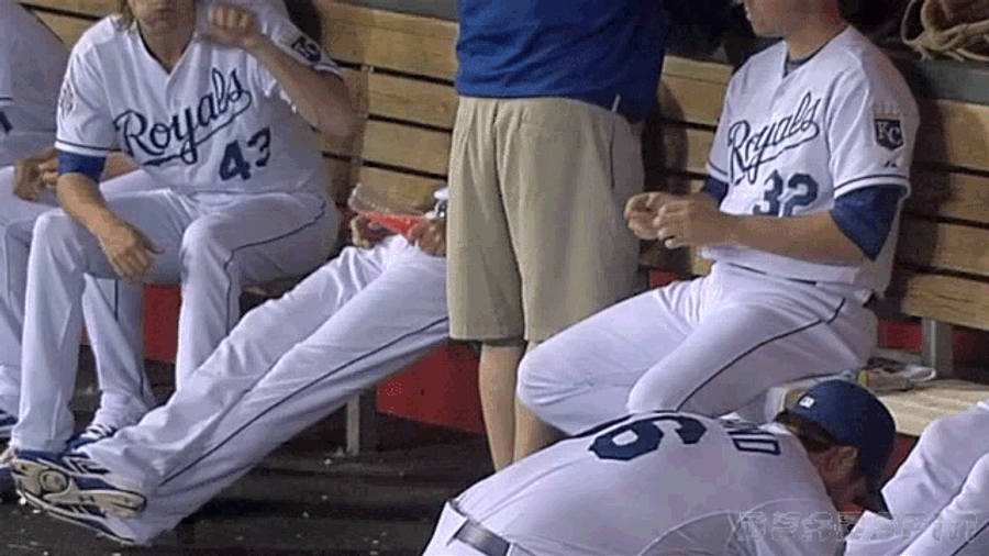 There Was Some Very Funny Business Going On In The Royals' Dugout Last Night