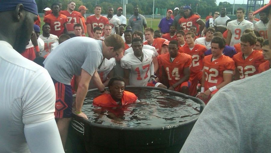 Clemson Receiver Gets Baptized At Practice, Sets School Record For Receptions, Incontrovertibly Proves God Is Real And Baptist And An ACC Fan