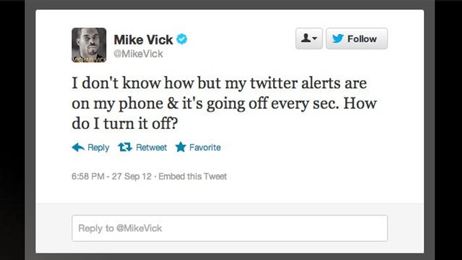 Could Somebody Please Show Michael Vick How To Use Twitter On His Phone?