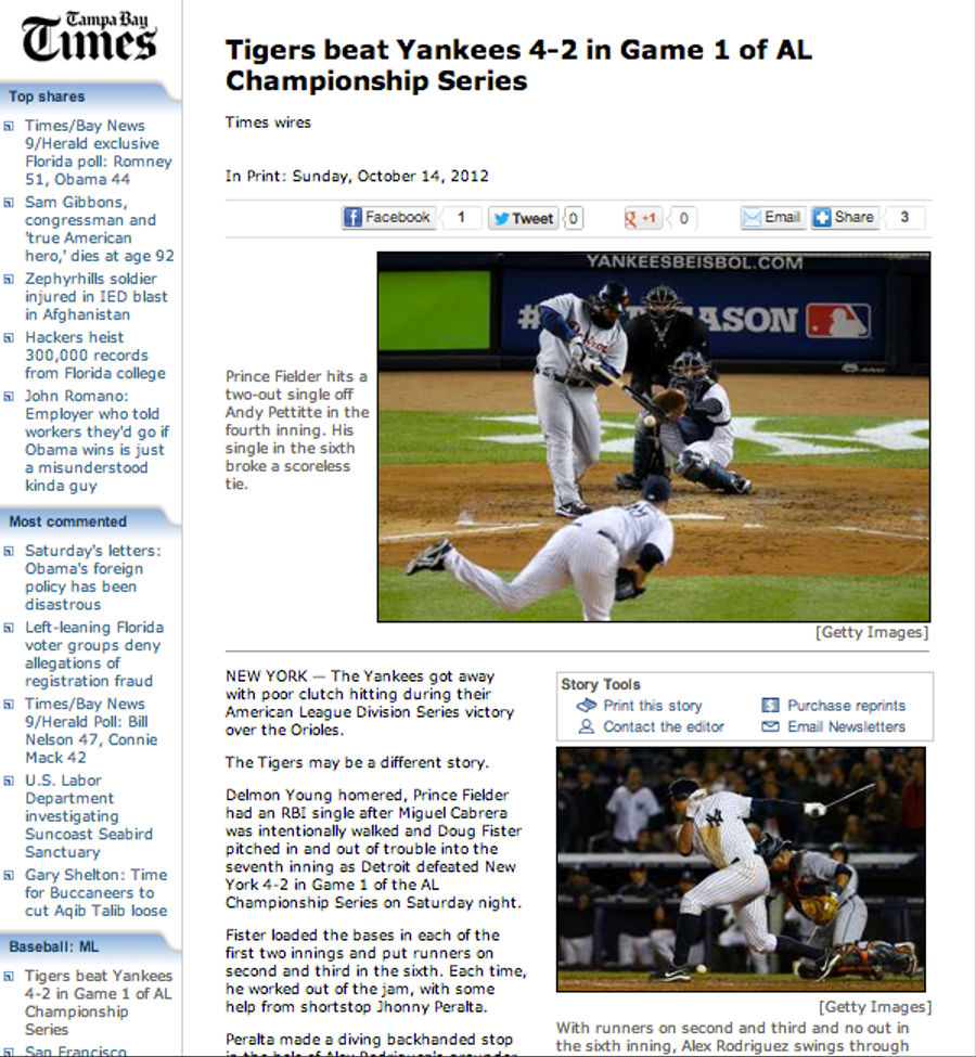 Raul Ibanez Comes Through With A Game-Tying Home Run To Send Game One Of The ALCS Into Extra Innings