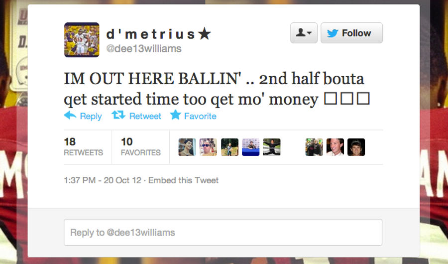 UMass DB D'Metrius Williams Spent Halftime Retweeting Compliments Beat Writers Paid Him During The First Half