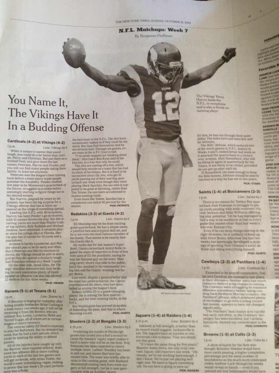 Percy Harvin Has The Gray Lady All Hot And Bothered This Morning