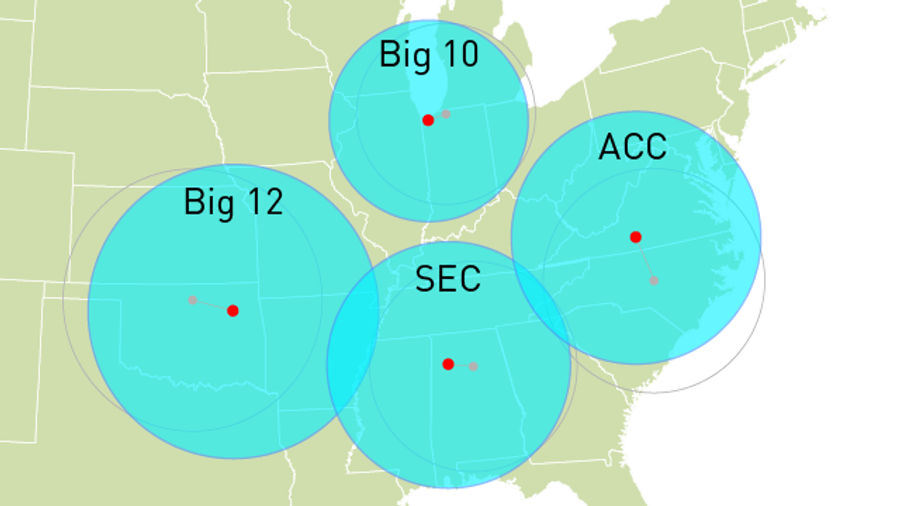 See The Big East Get Much Bigger And Much Less Eastern With Conference Realignment Visualizations