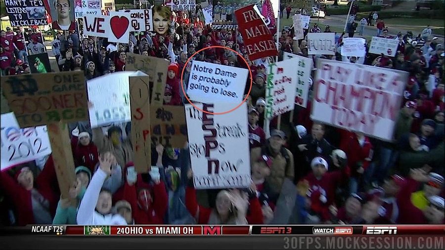 "Notre Dame Is Probably Going To Lose": Your Roundup Of The Best Signs Behind The College Gameday Crew