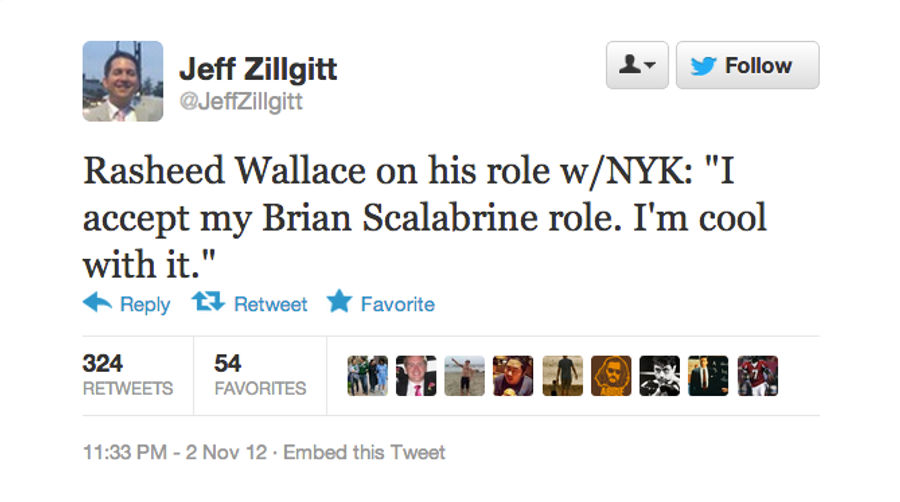 Rasheed Wallace Proudly Declares Himself The New Brian Scalabrine