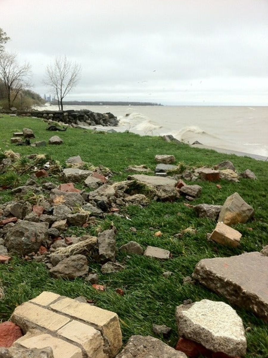 Hurricane Sandy Threw Pieces Of Cleveland Municipal Stadium Out Of Lake Erie