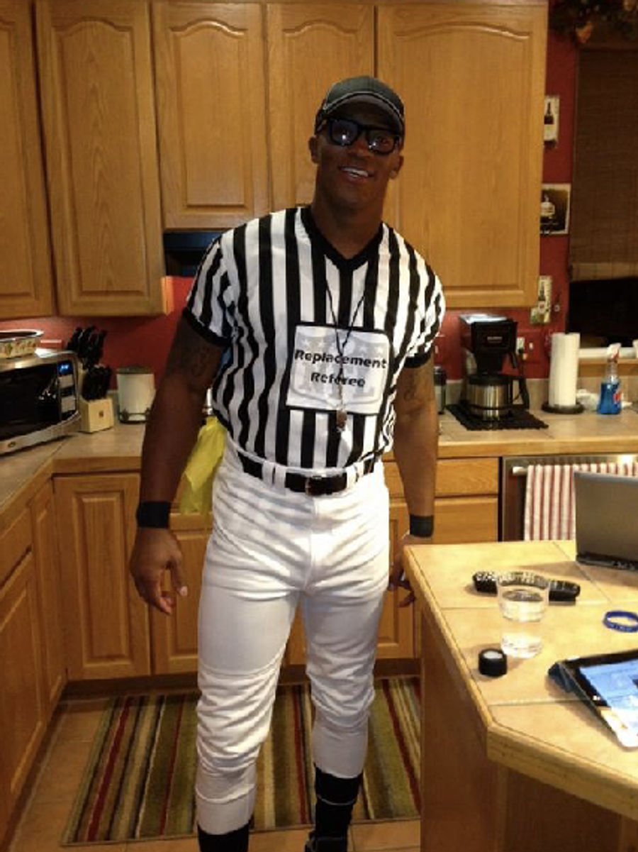 Demaryius Thomas Dressed As A Replacement Ref For Halloween