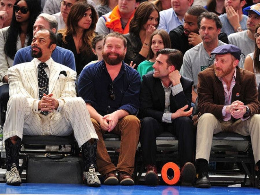Here Is A Picture Of Zach Galifianakis Stoned At A Knicks Game